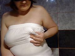 Milk tits. White dress.