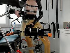 Solo Fuck Machine Treatment on the Gyno Chair